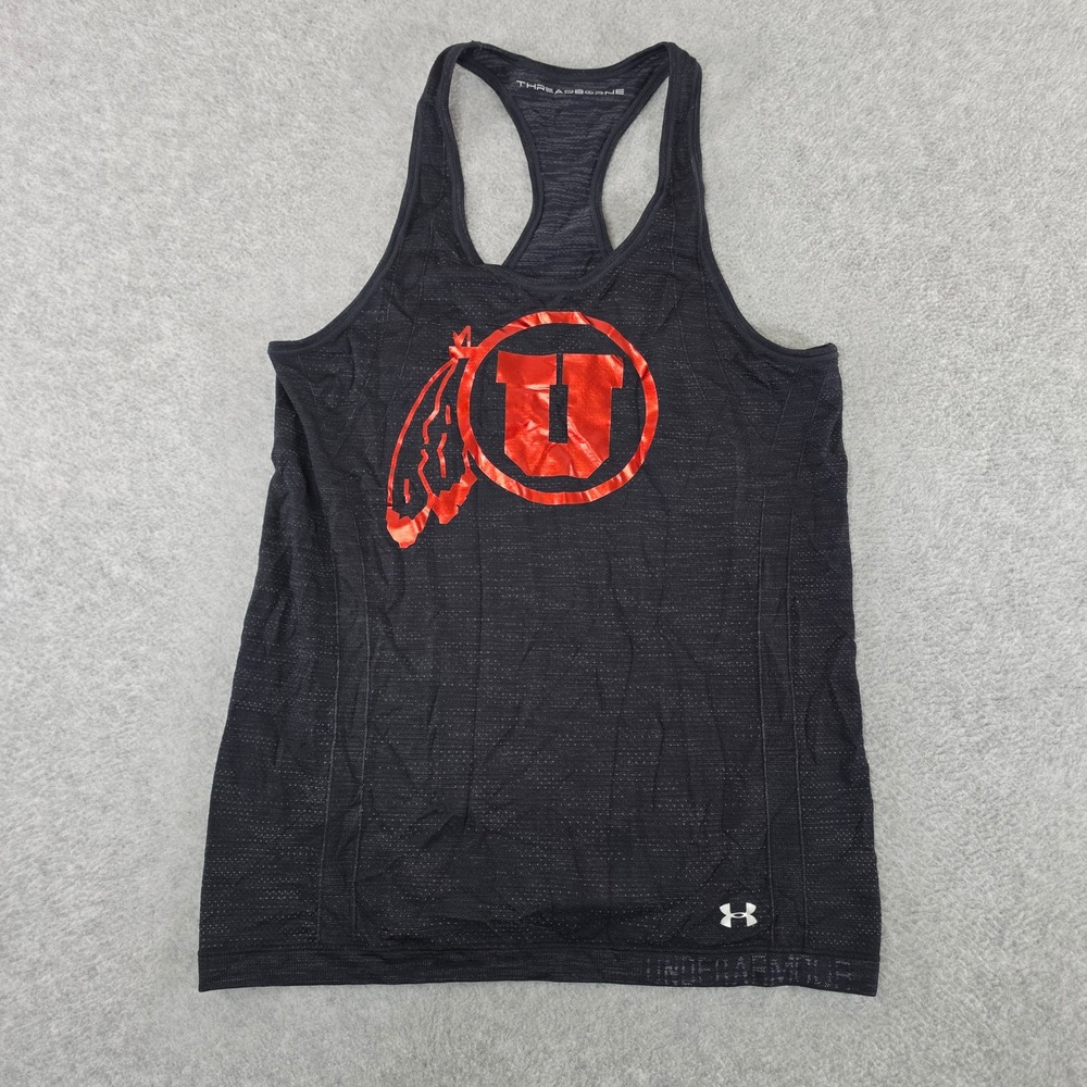 Under Armour Utah Utes Threadborne Tank Top Womens Black Red Metallic Relentless